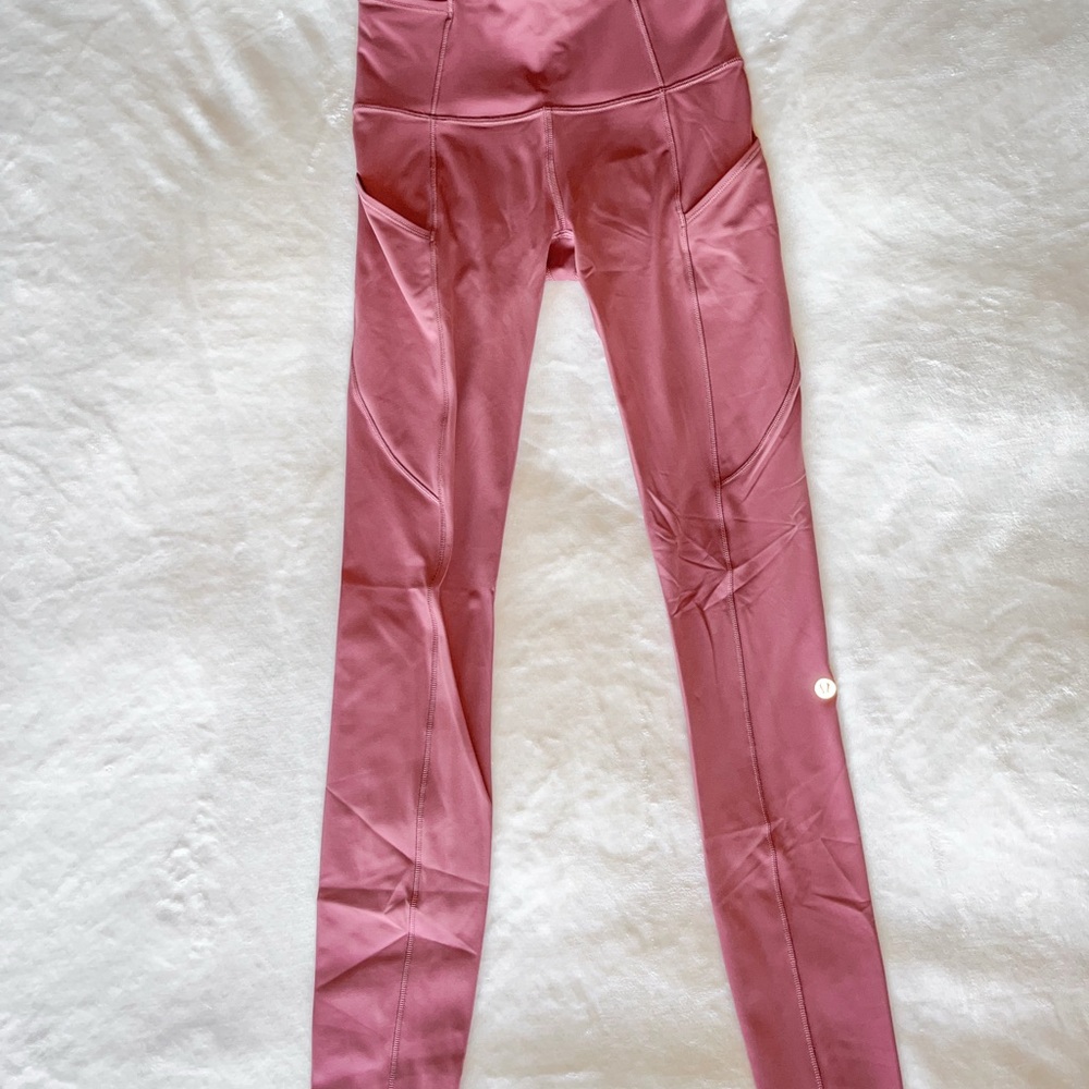 lululemon athletica Rose Pink High-Rise Leggings with Side Pockets